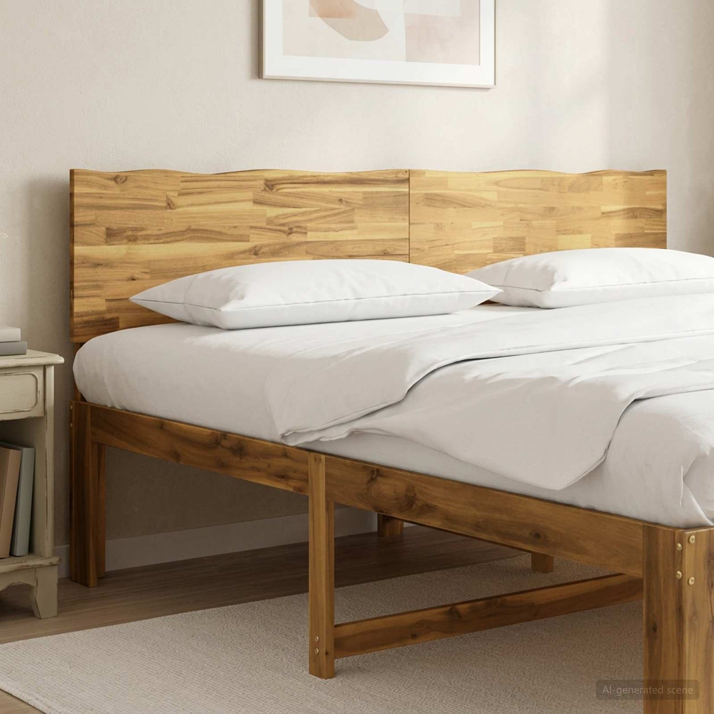Live Edge Hoofdbord ROSTOCK Wit 200 cm Massief Acaciahout
