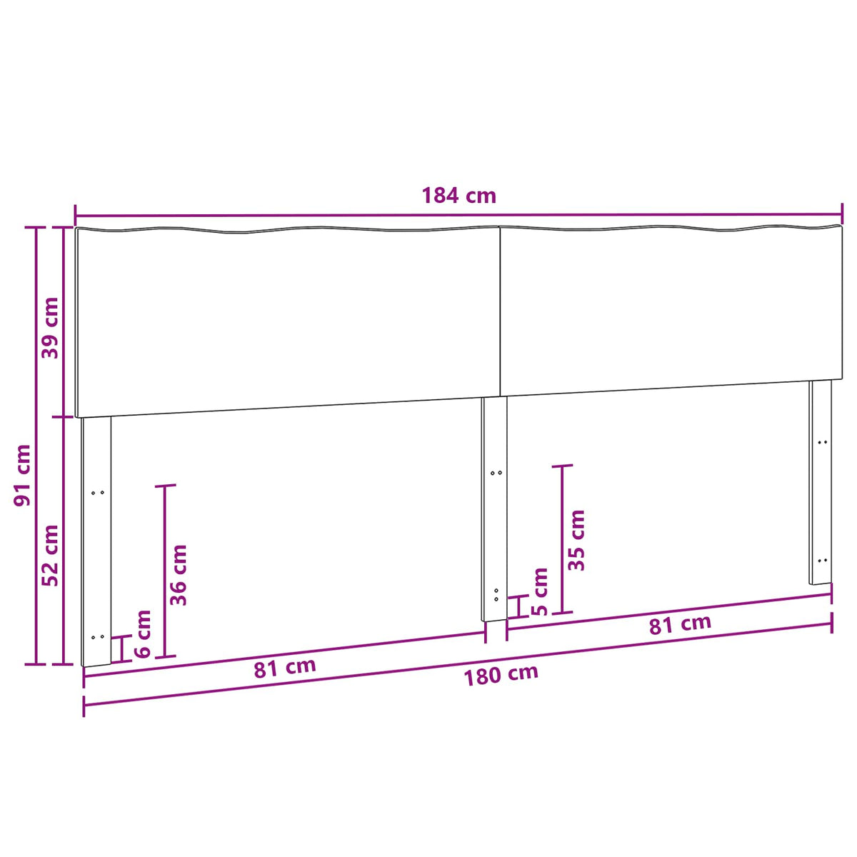 Live Edge Hoofdbord ROSTOCK Naturel 180 cm Massief Acaciahout