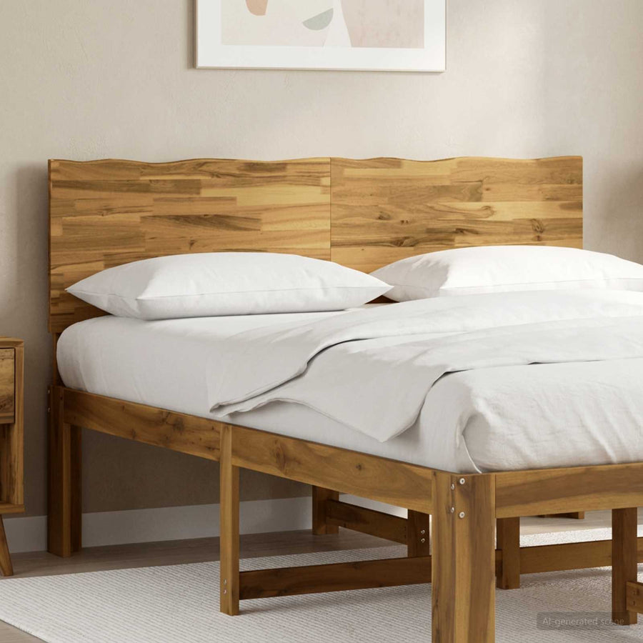 Live Edge Hoofdbord ROSTOCK Wit 160 cm Massief Acaciahout