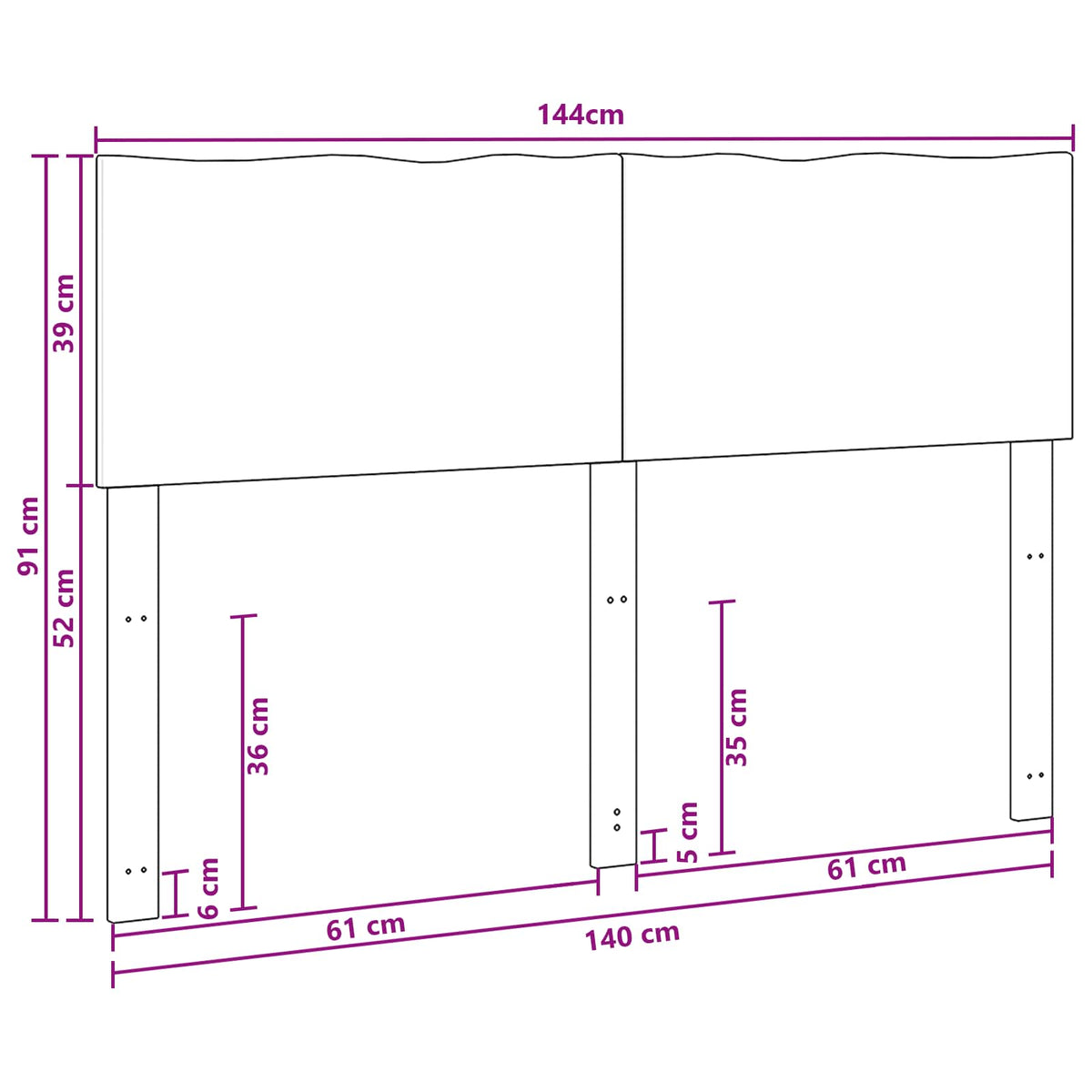 Live Edge Hoofdbord ROSTOCK Donkerbruin 140 cm