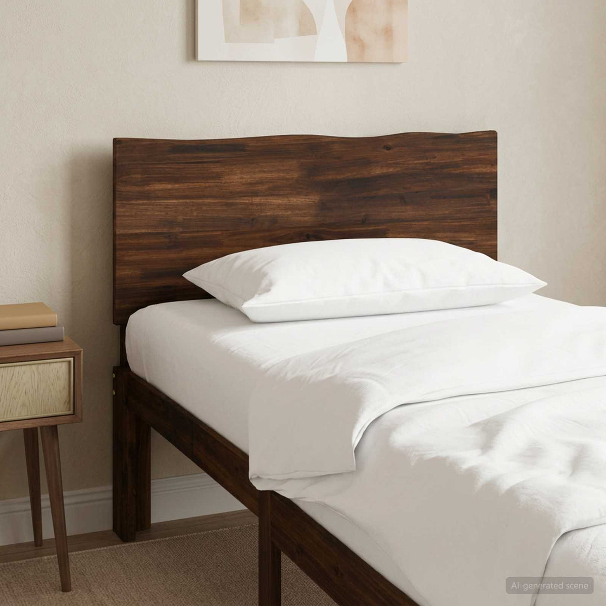 Live Edge Hoofdbord ROSTOCK Donkerbruin 90 cm