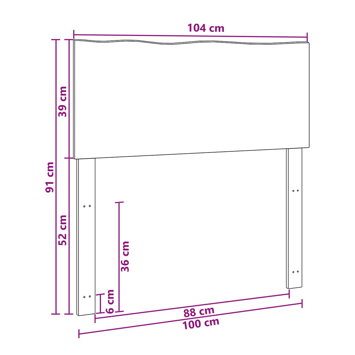 Live Edge Hoofdbord ROSTOCK Wit 100 cm Massief Acaciahout