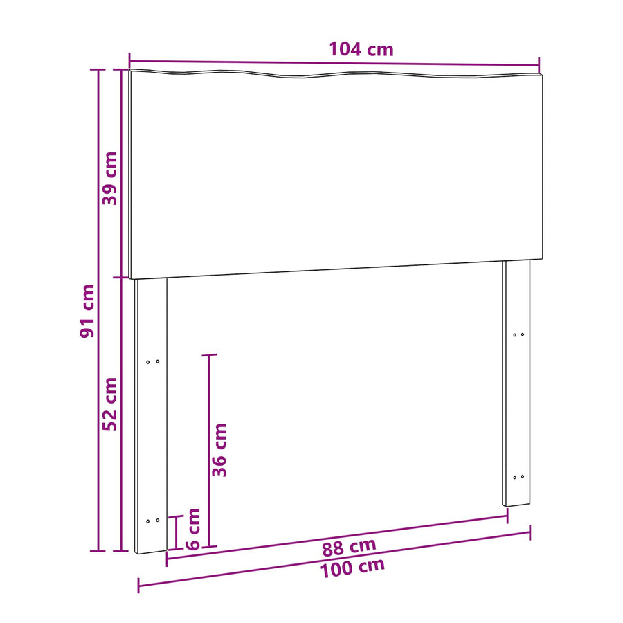 Live Edge Hoofdbord ROSTOCK Wit 100 cm Massief Acaciahout