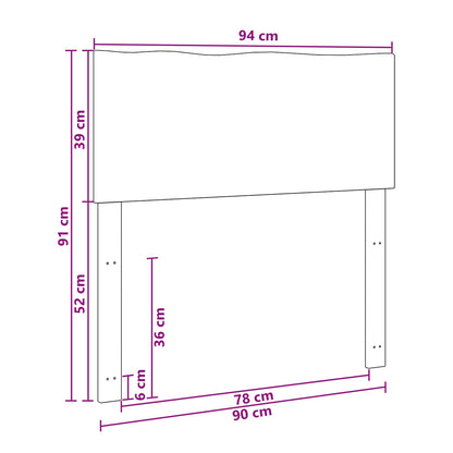 Live Edge Hoofdbord ROSTOCK Donkerbruin 90 cm