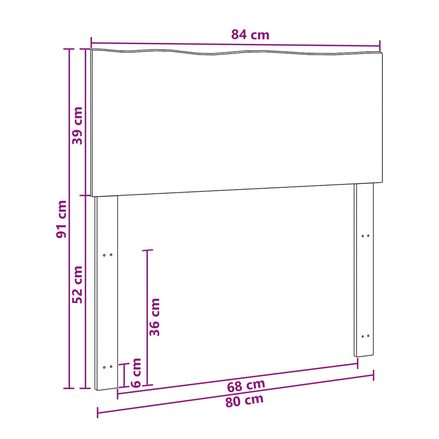 Live Edge Hoofdbord ROSTOCK Wit 80 cm Massief Acaciahout