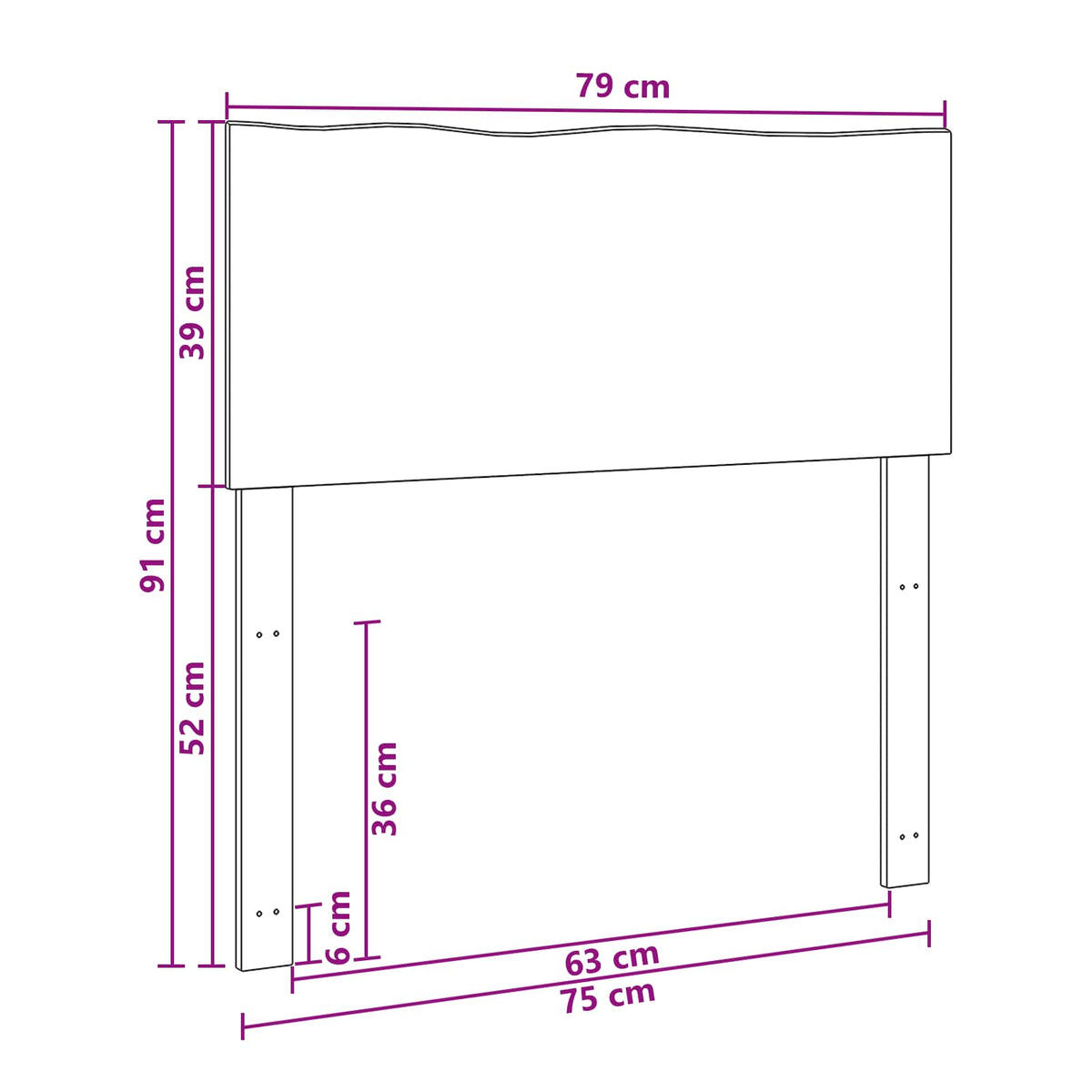 Live Edge Hoofdbord ROSTOCK Naturel 75 cm Massief Acaciahout