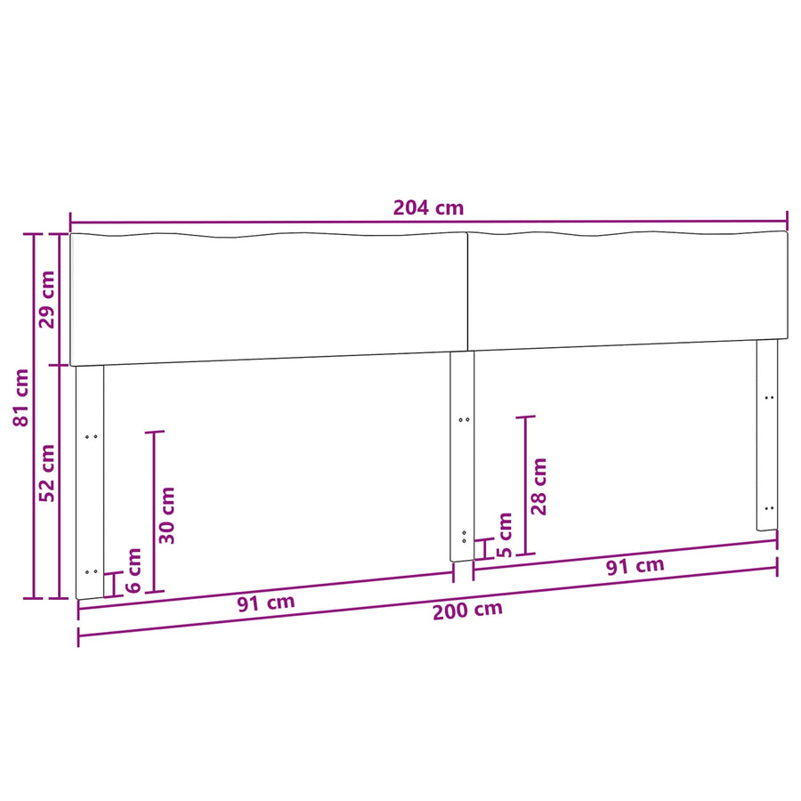 Boomstamrand hoofdeinde ROSTOCK Donkerbruin 200 cm