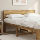 Boomstamrand hoofdeinde ROSTOCK Wit 160 cm Massief Acaciahout
