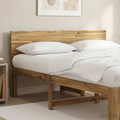 Boomstamrand hoofdeinde ROSTOCK Wit 135 cm Massief Acaciahout