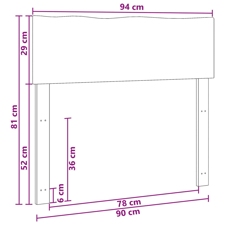 Boomstamrand hoofdeinde ROSTOCK Naturel 90 cm