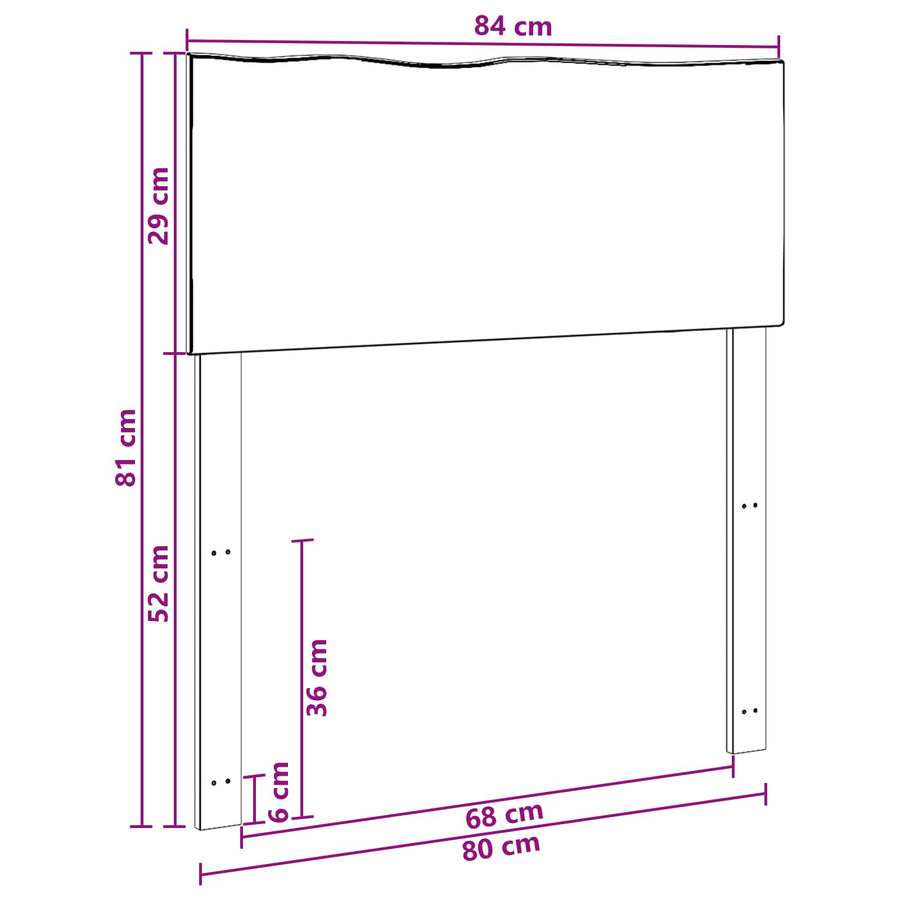 Boomstamrand hoofdeinde ROSTOCK Wit 80 cm Massief Acaciahout