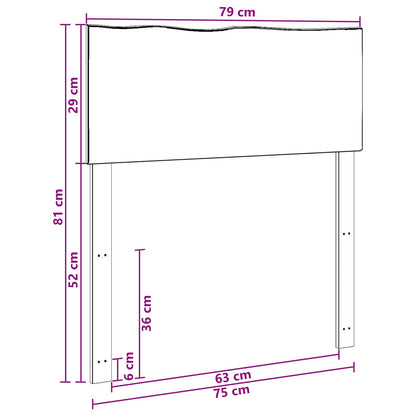 Boomstamrand hoofdeinde ROSTOCK Wit 75 cm Massief Acaciahout