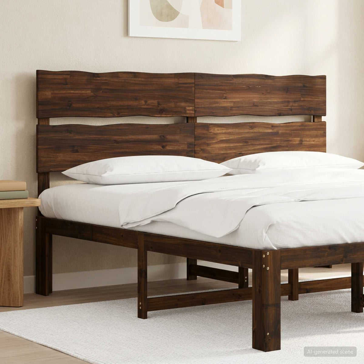 Live Edge Hoofdbord ROSTOCK Donkerbruin 200 cm