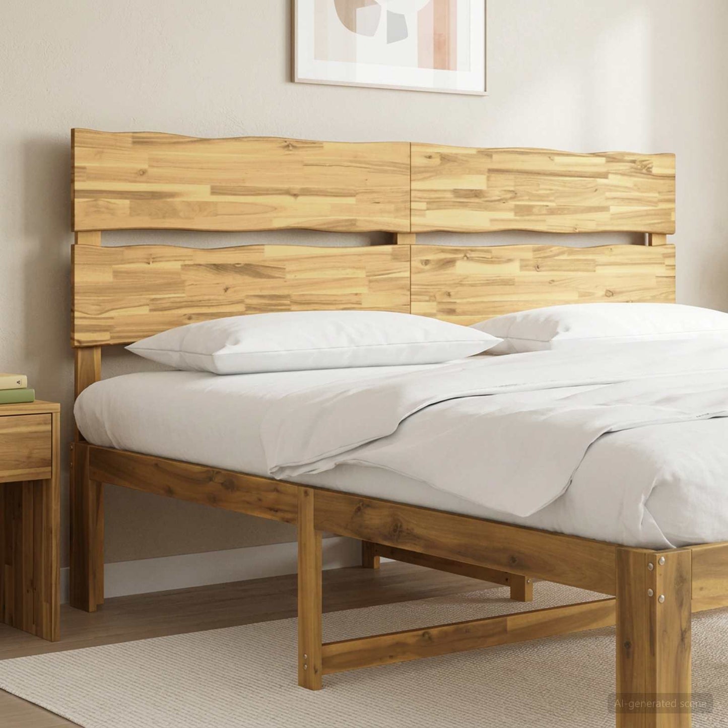 Live Edge Hoofdbord ROSTOCK Wit 200 cm Massief Acaciahout