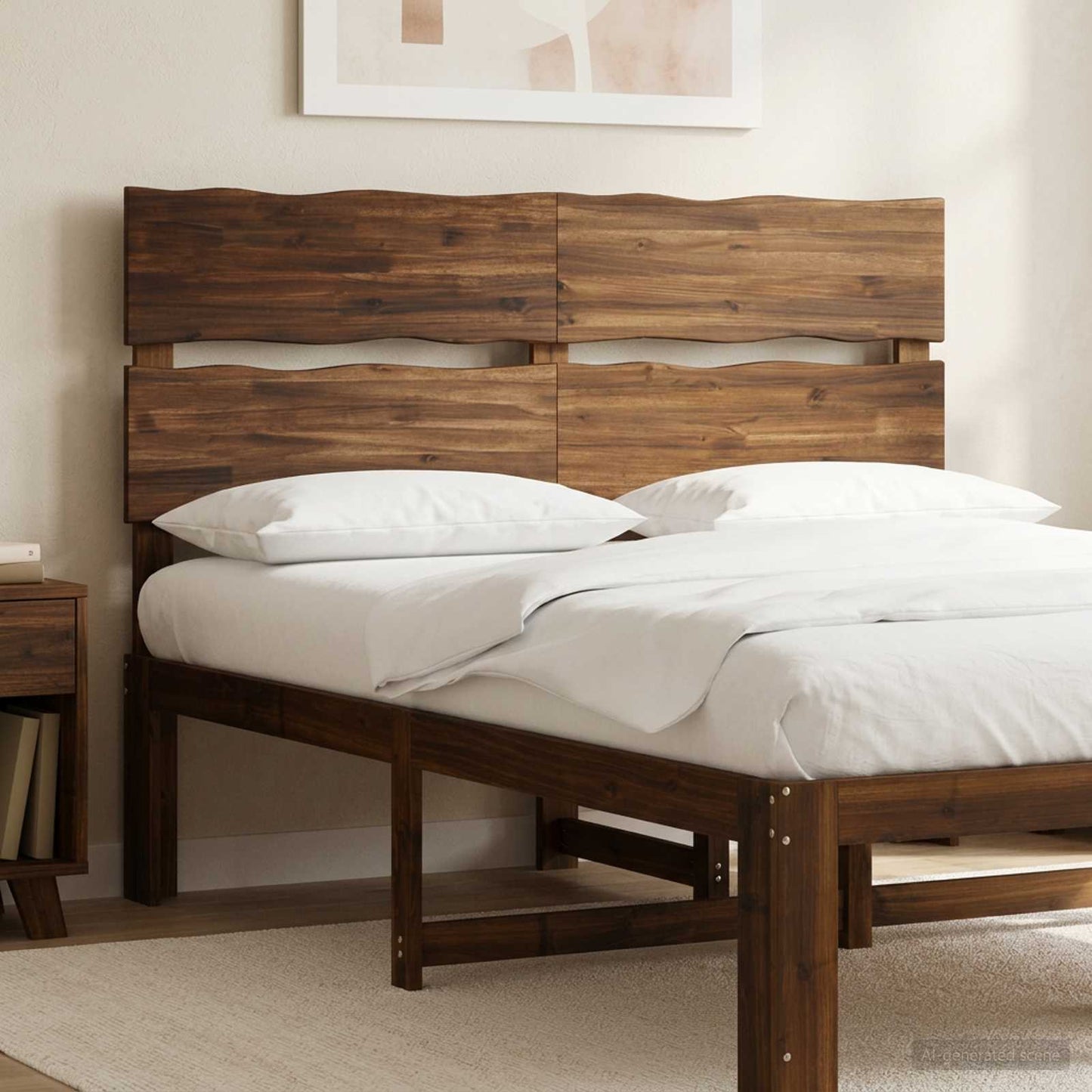 Live Edge Hoofdbord ROSTOCK Donkerbruin 160 cm