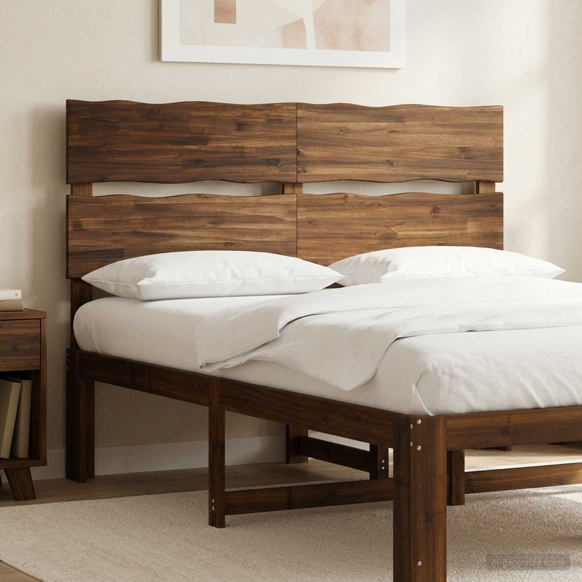 Live Edge Hoofdbord ROSTOCK Donkerbruin 135 cm