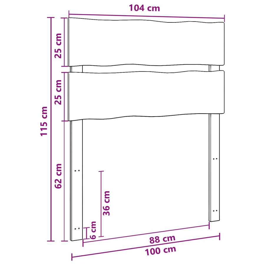 Live Edge Hoofdbord ROSTOCK Donkerbruin 100 cm