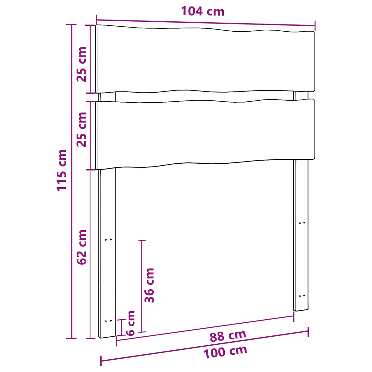 Live Edge Hoofdbord ROSTOCK Naturel 100 cm Massief Acaciahout