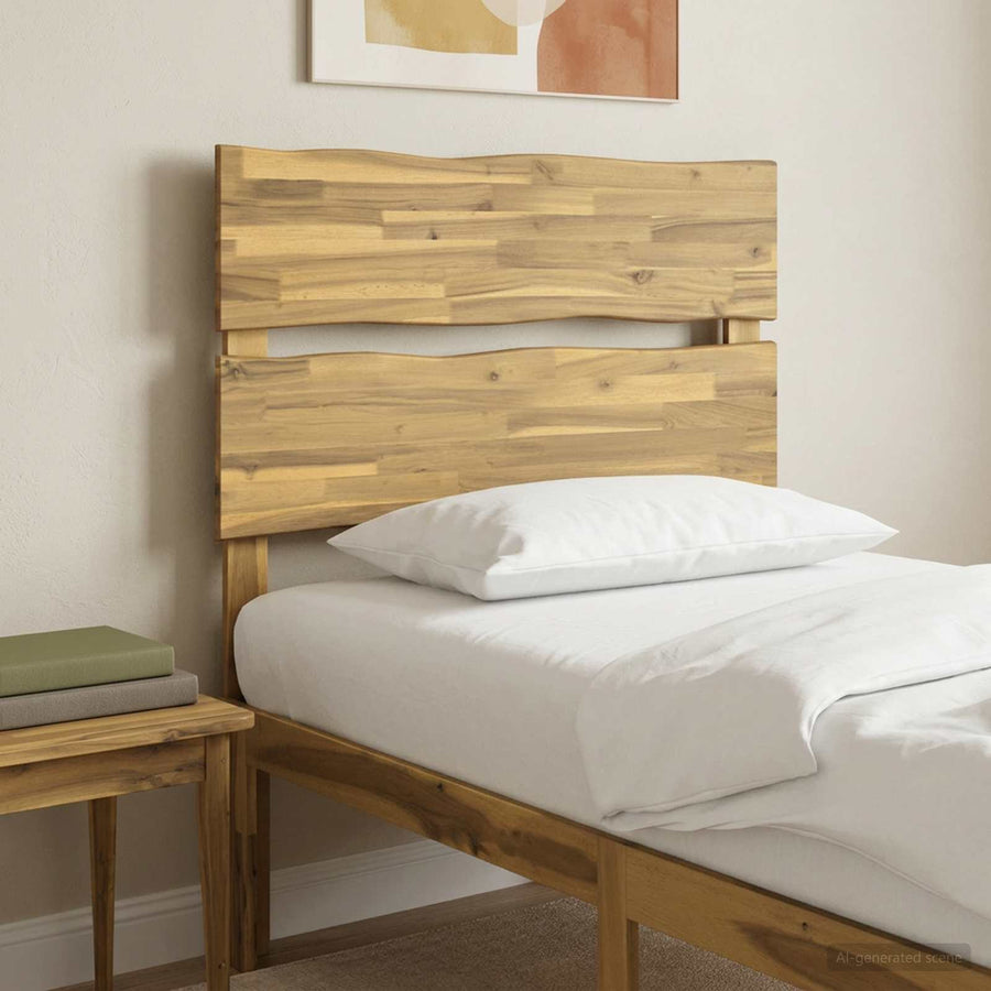 Live Edge Hoofdbord ROSTOCK Wit 100 cm Massief Acaciahout