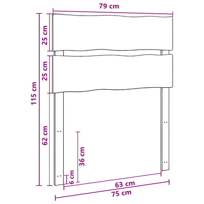 Live Edge Hoofdbord ROSTOCK Wit 75 cm Massief Acaciahout