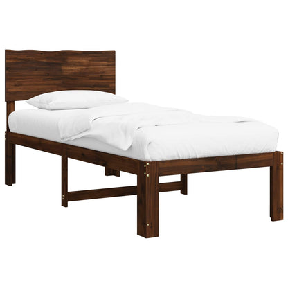 Eenpersoonsbed met hoofdbord ROSTOCK Donkerbruin 75 x 190 cm