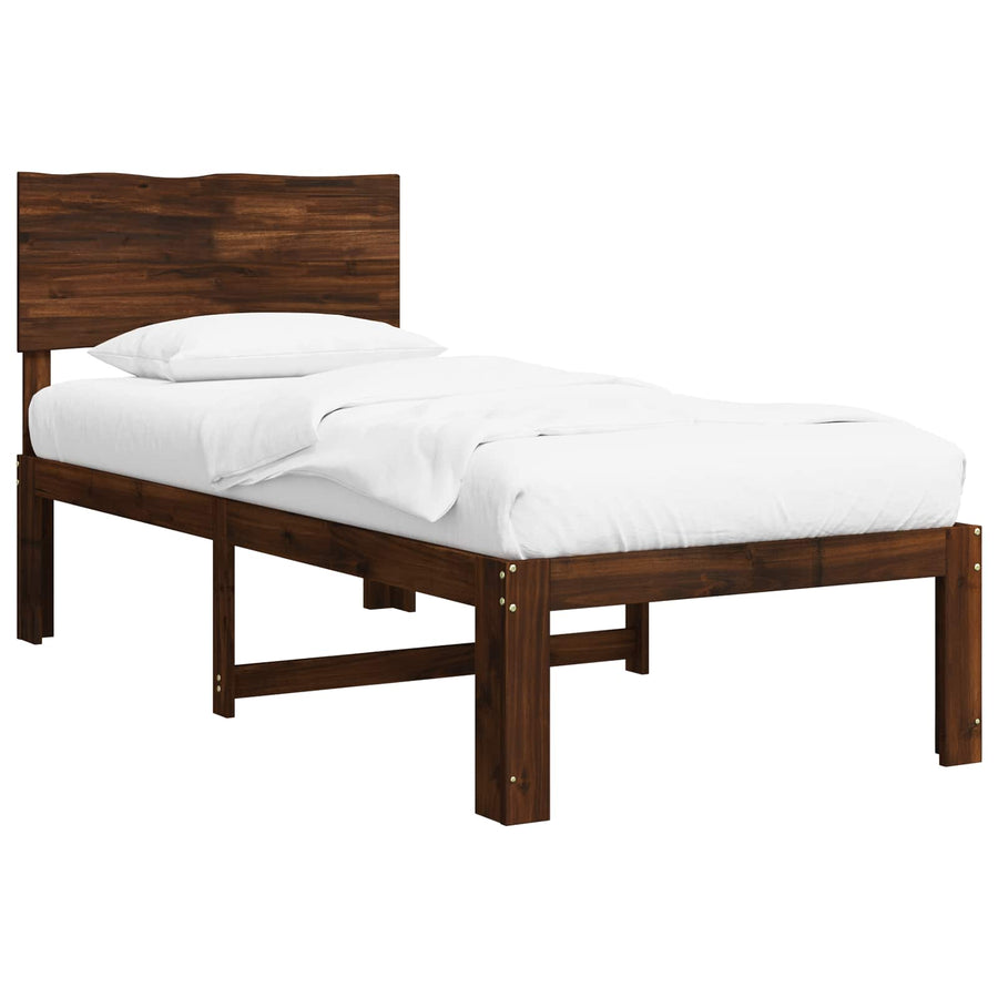 Eenpersoonsbed met hoofdbord ROSTOCK Donkerbruin 75 x 190 cm