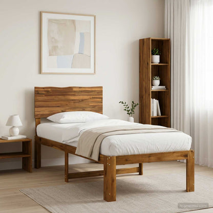 Eenpersoonsbed met hoofdbord ROSTOCK Naturel 75 x 190 cm