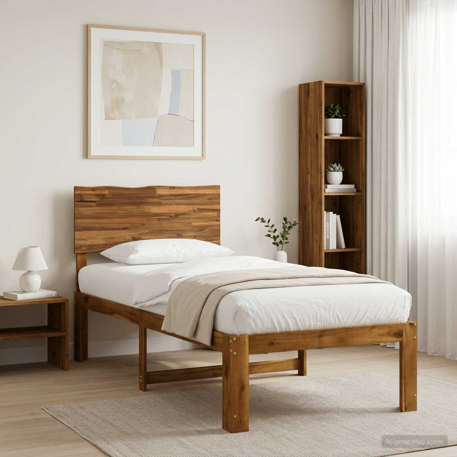 Eenpersoonsbed met hoofdbord ROSTOCK Naturel 75 x 190 cm