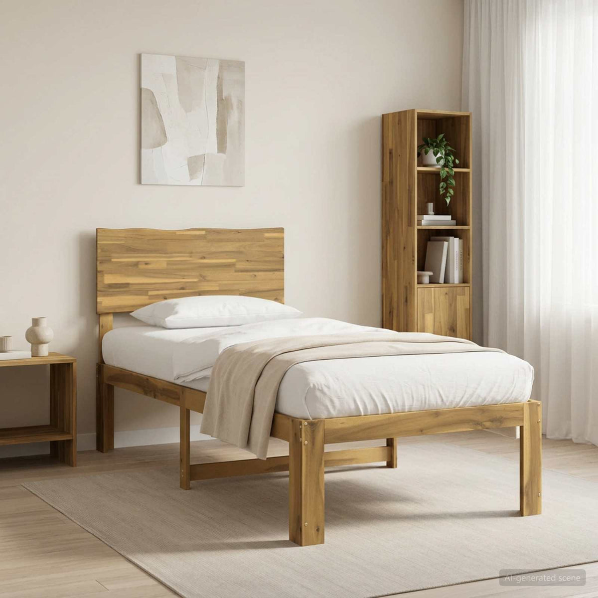 Eenpersoonsbed met hoofdbord ROSTOCK Wit 75 x 190 cm