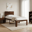 Eenpersoonsbed 90x190 cm massief acaciahout donkerbruin