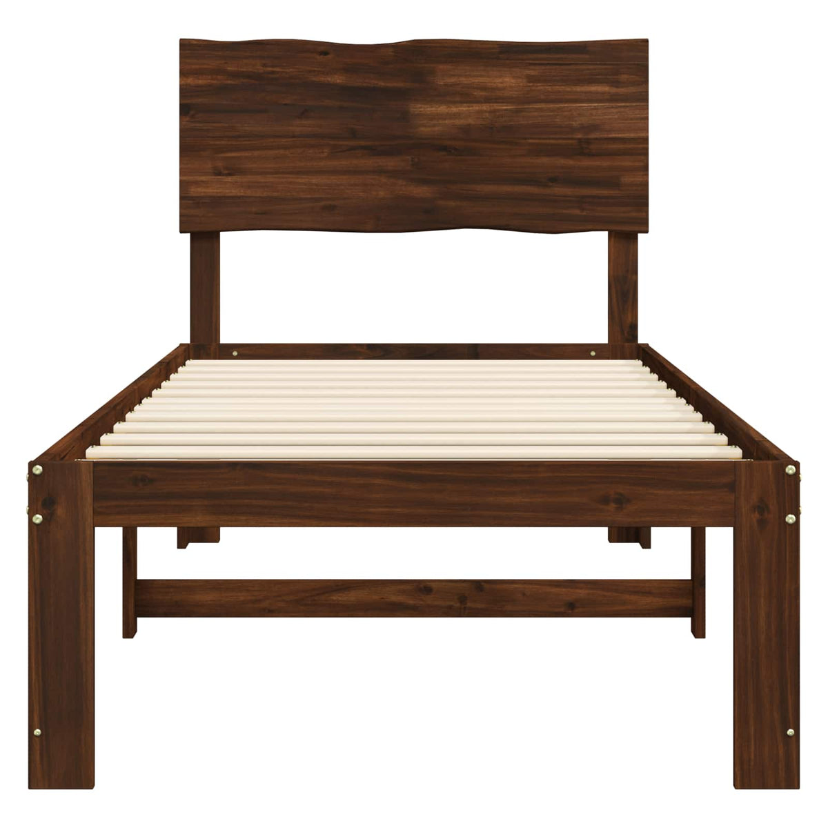 Eenpersoonsbed met hoofdbord ROSTOCK Donkerbruin 90 x 190 cm