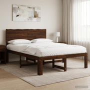 Bed 120x190 cm massief acaciahout donkerbruin