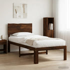 Bed eenpersoons massief acaciahout donkerbruin 80x200 cm