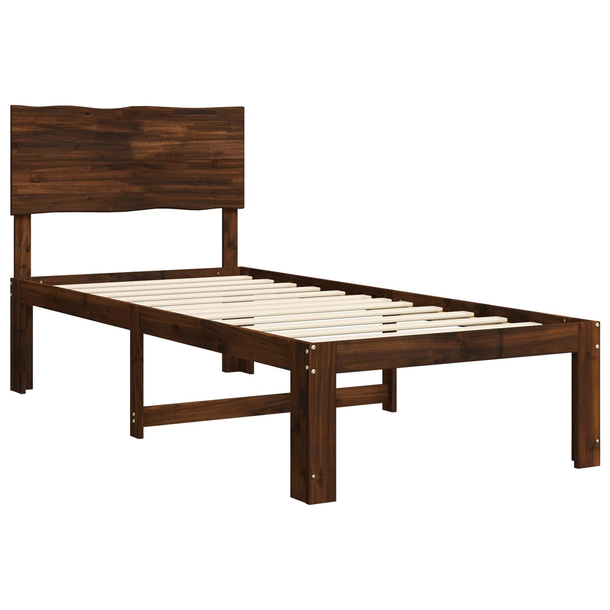 Eenpersoonsbed met hoofdbord ROSTOCK Donkerbruin 80 x 200 cm