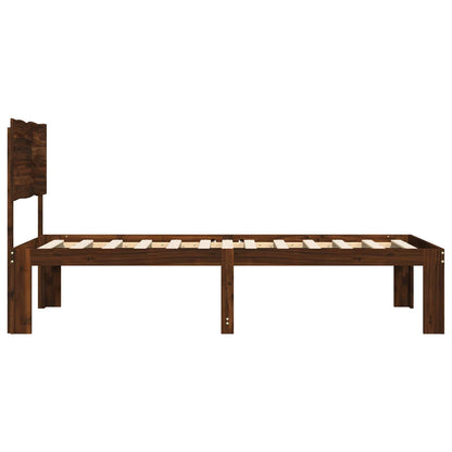 Eenpersoonsbed met hoofdbord ROSTOCK Donkerbruin 80 x 200 cm