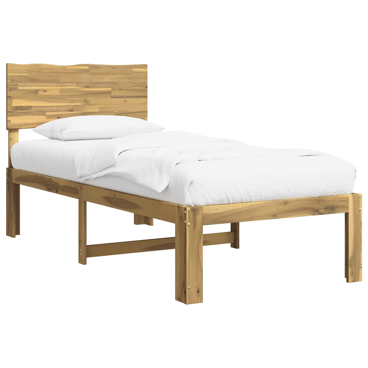 Eenpersoonsbed met hoofdbord ROSTOCK Wit 80 x 200 cm