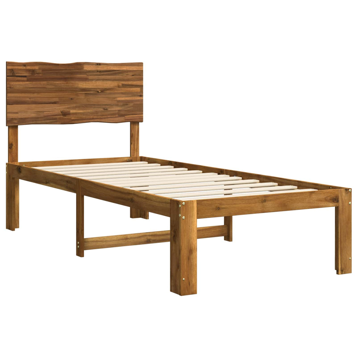 Eenpersoonsbed met hoofdbord ROSTOCK Naturel 90 x 200 cm