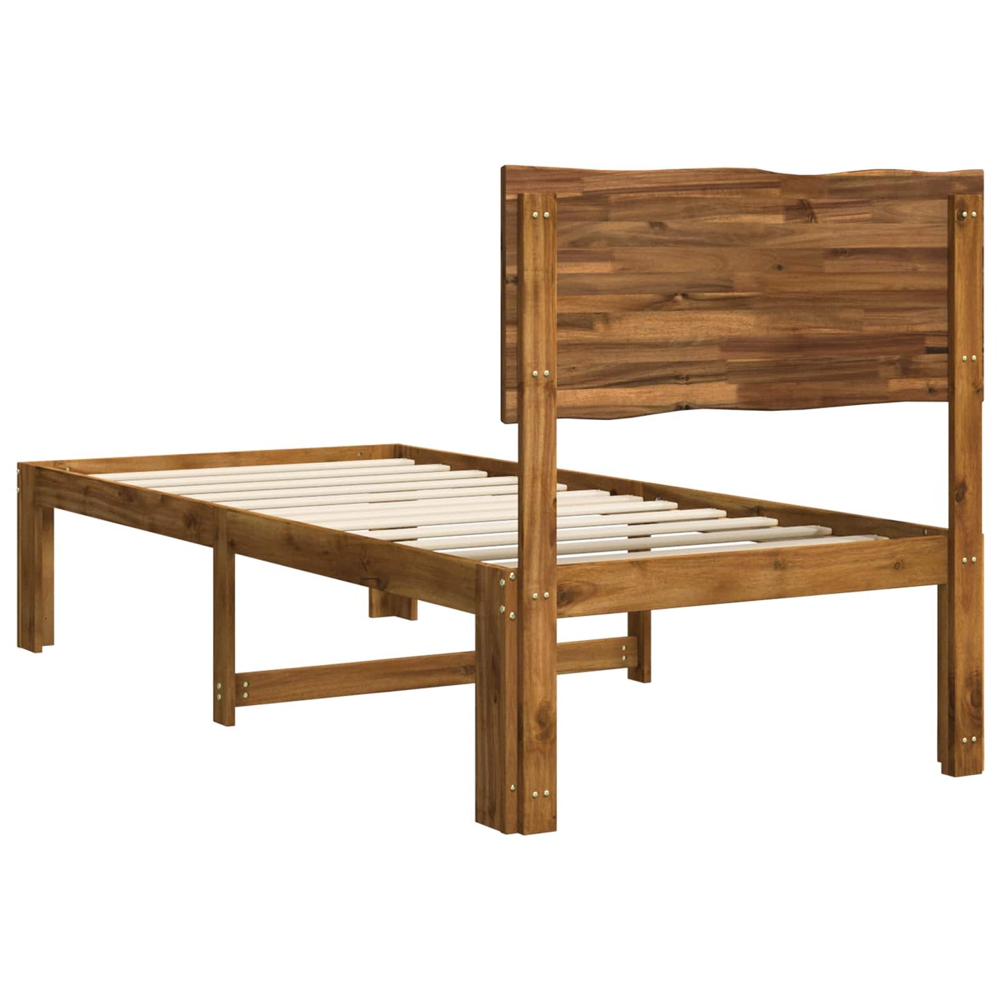 Eenpersoonsbed met hoofdbord ROSTOCK Naturel 90 x 200 cm
