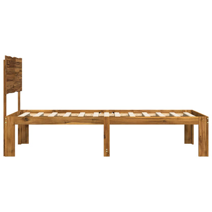 Eenpersoonsbed met hoofdbord ROSTOCK Naturel 90 x 200 cm
