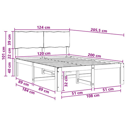 Tweepersoonsbed met hoofdeinde ROSTOCK Wit 120 x 200 cm