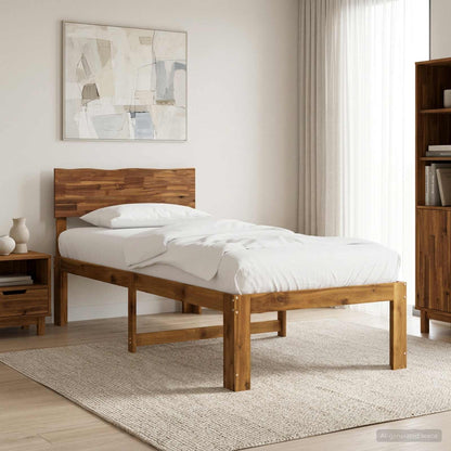 Eenpersoonsbed met hoofdbord ROSTOCK Naturel 75 x 190 cm