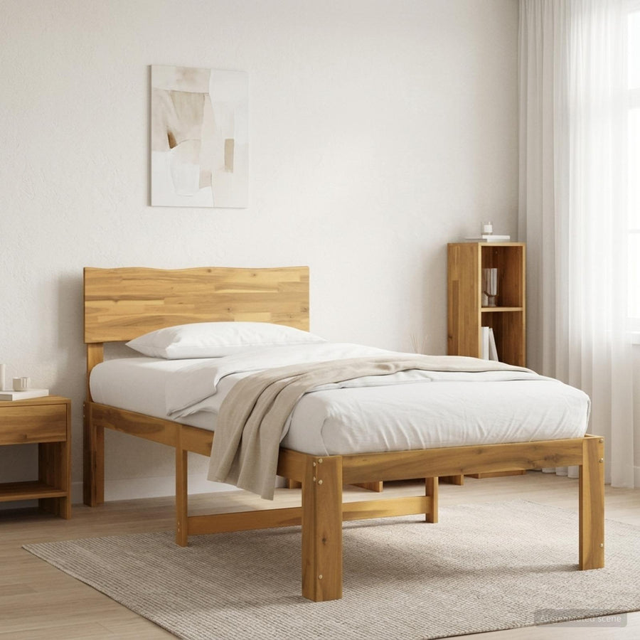 Eenpersoonsbed met hoofdbord ROSTOCK Wit 75 x 190 cm