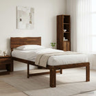 Eenpersoonsbed 90x190 cm massief acaciahout donkerbruin