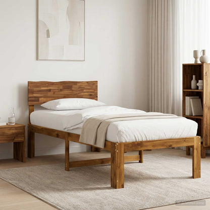 Eenpersoonsbed met hoofdbord ROSTOCK Naturel 90 x 190 cm