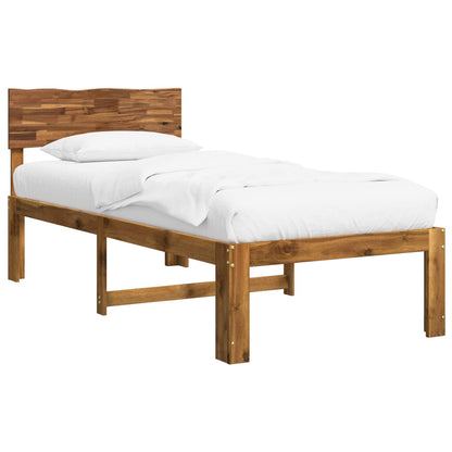 Eenpersoonsbed met hoofdbord ROSTOCK Naturel 90 x 190 cm
