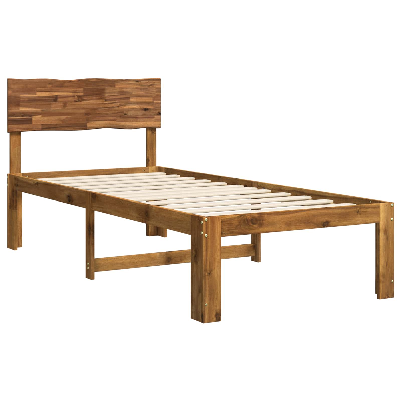 Eenpersoonsbed met hoofdbord ROSTOCK Naturel 90 x 190 cm