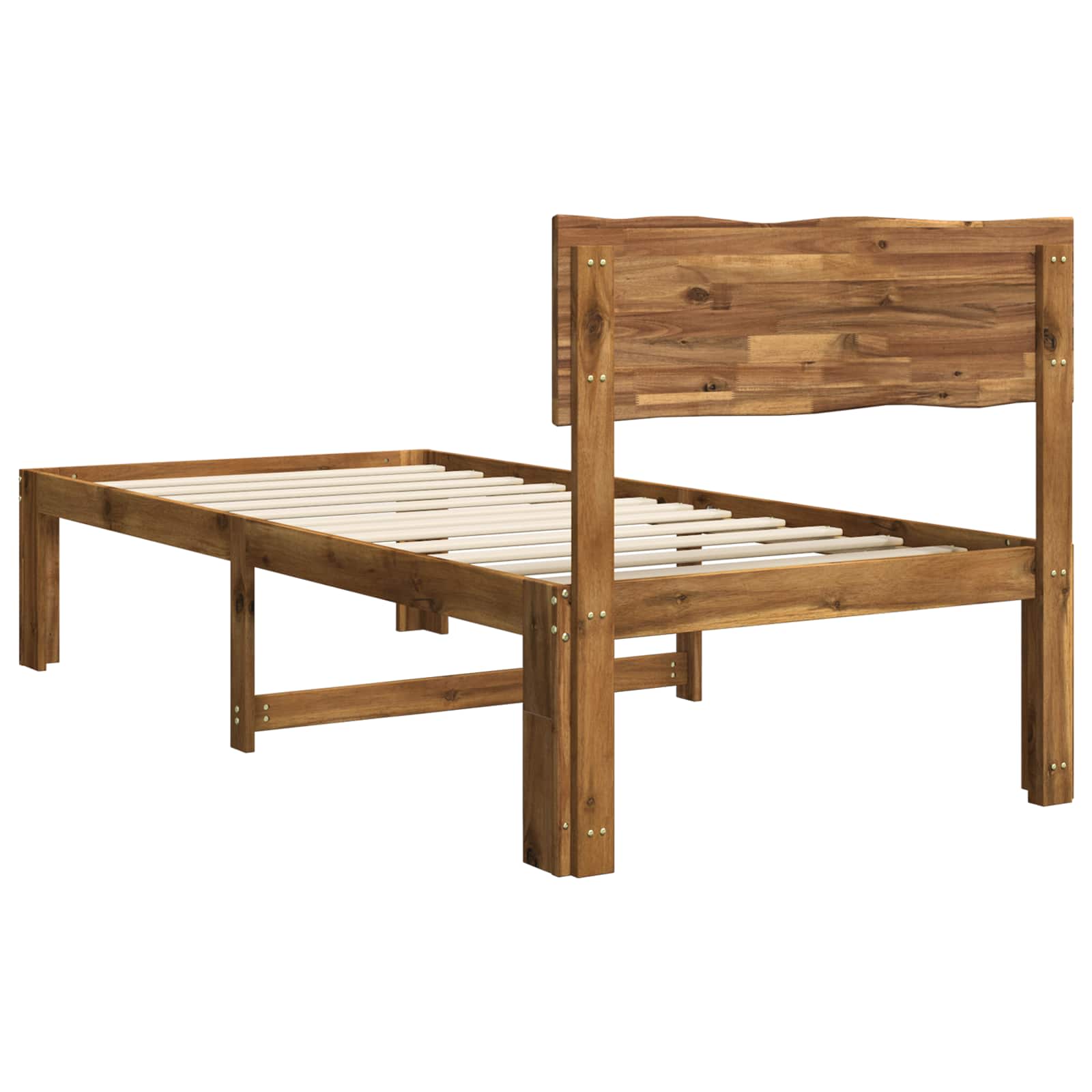 Eenpersoonsbed met hoofdbord ROSTOCK Naturel 90 x 190 cm