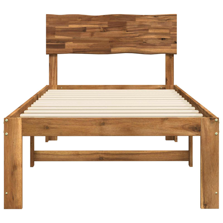 Eenpersoonsbed met hoofdbord ROSTOCK Naturel 90 x 190 cm