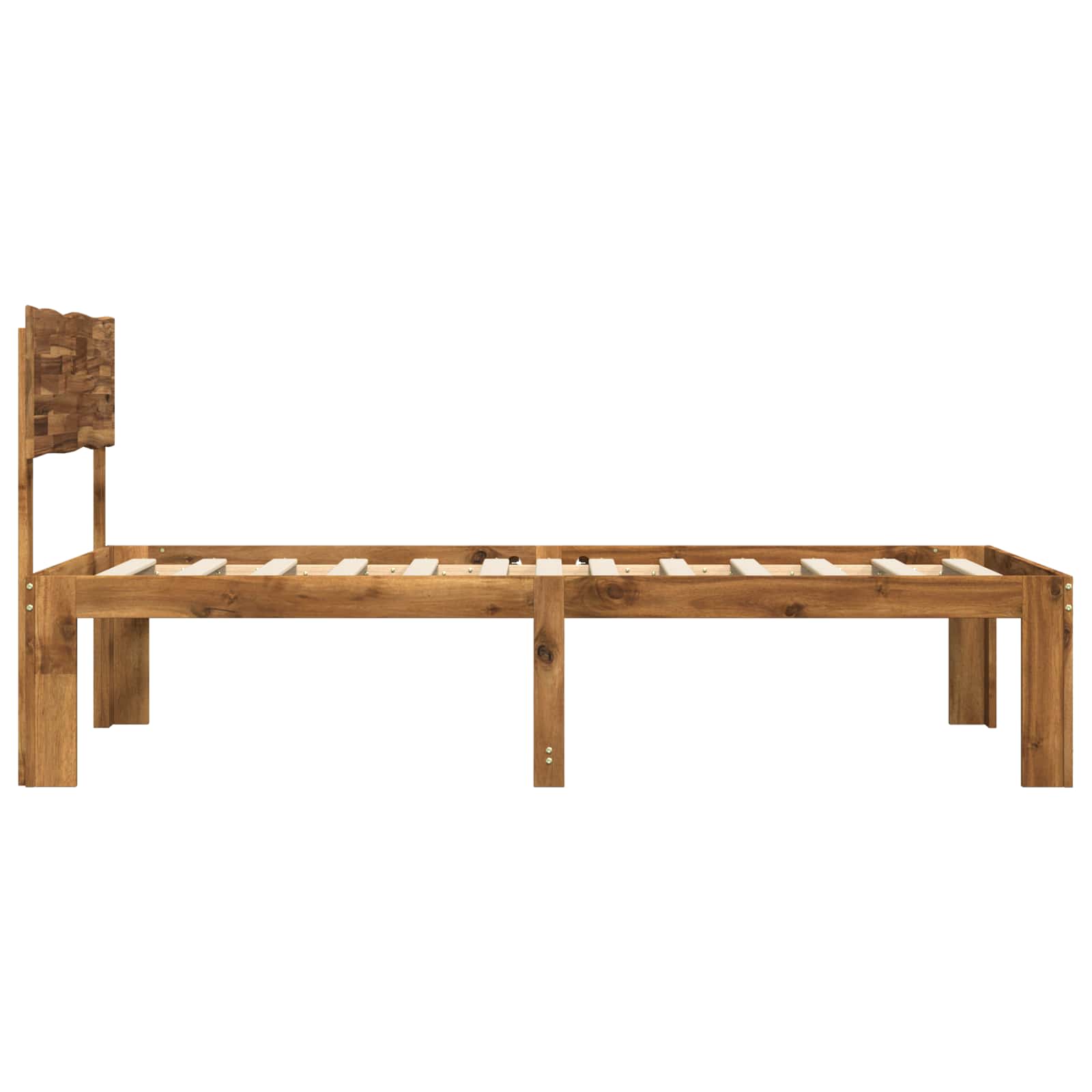 Eenpersoonsbed met hoofdbord ROSTOCK Naturel 90 x 190 cm