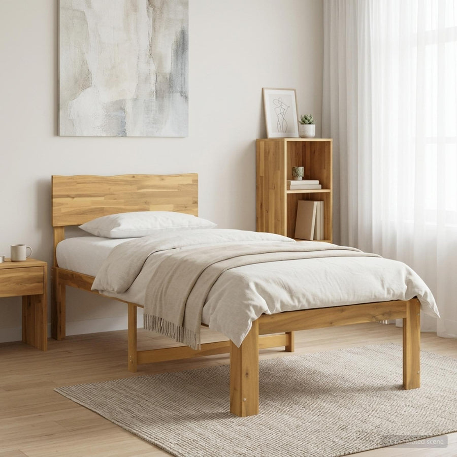 Eenpersoonsbed met hoofdbord ROSTOCK Wit 90 x 190 cm